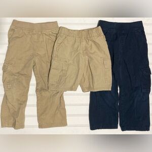 Children’s Place Boy’s‎ Pants Shorts Bundle Khaki Tan Blue Pull On Bottoms 3 Set